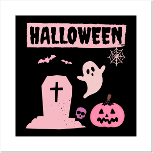 Pink Halloween Posters and Art